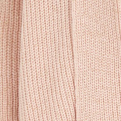 Girls pink metallic knit open cardigan